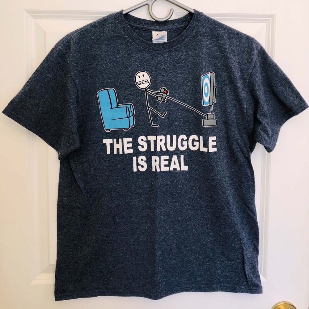 Boys Gaming Graphic Tee Youth XL Heathered Navy